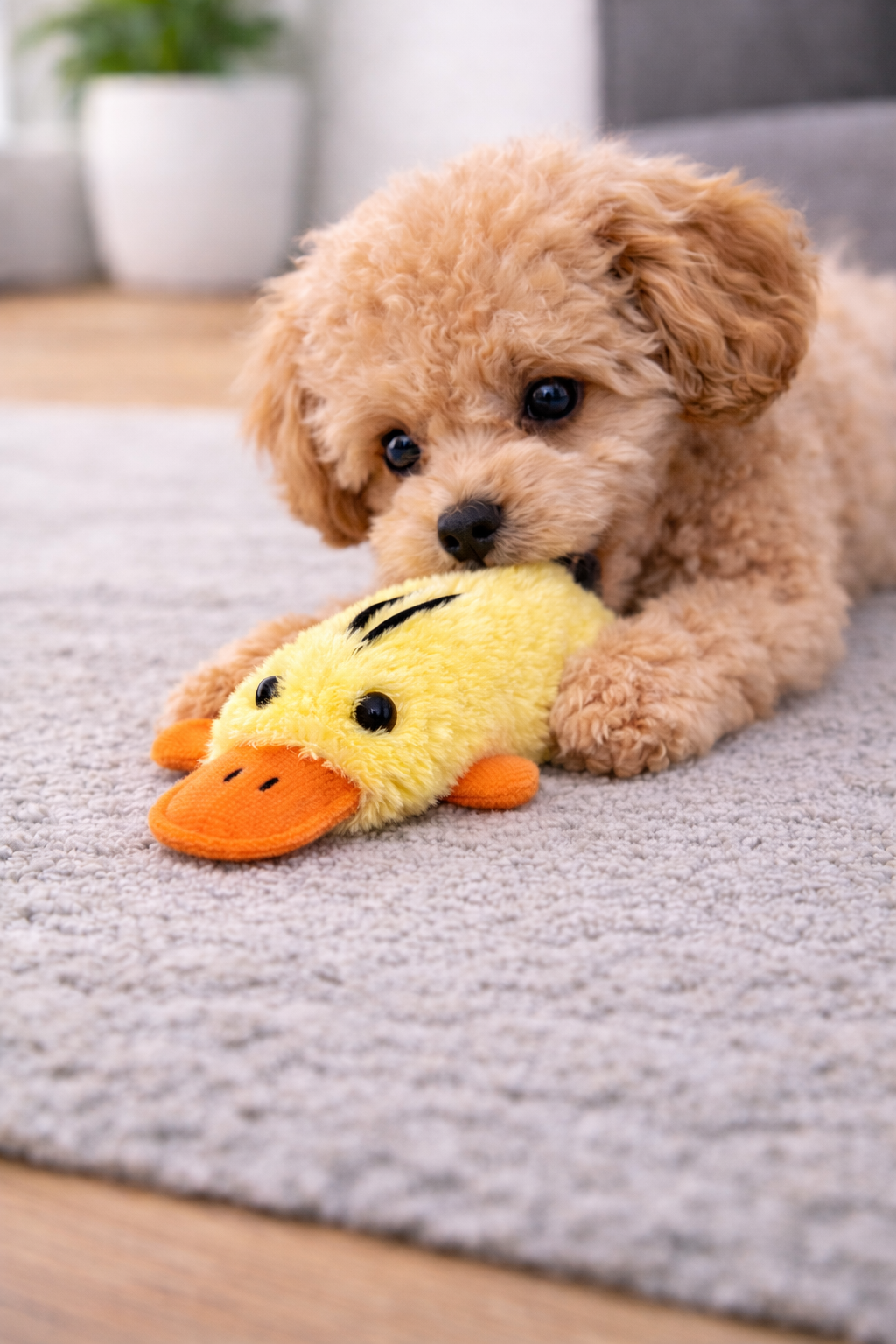 Pato verde com cão